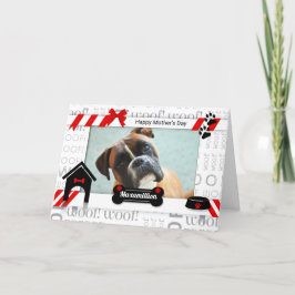 Dog Mother's Day Photo in Red and Black カード