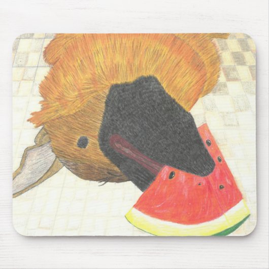 Dog mouth and watermelon mouse pad マウスパッド (正面)