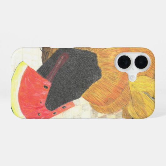 Dog mouth and watermelon phone case iPhone 16ケース (裏面横)