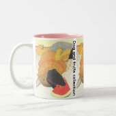 Dog mouth and watermelon Two-Tone coffee mug ツートーンマグカップ (左)