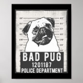 Dog Mug Shot Criminal Pug ポスター (正面)