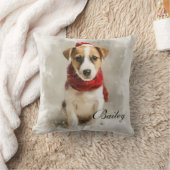Dog Name Throw Pillow – Personalized Dog Artwork クッション (ブランケット)