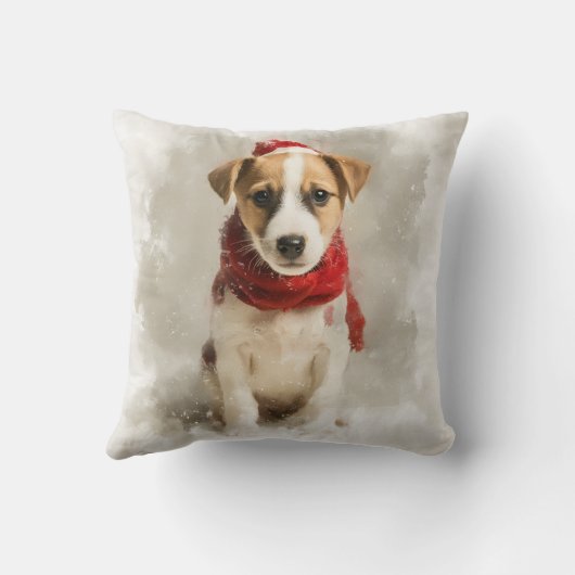 Dog Name Throw Pillow – Personalized Dog Artwork クッション (裏面)