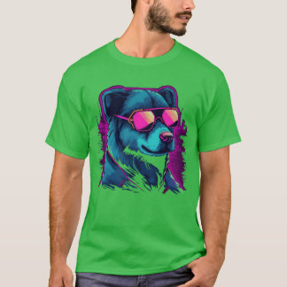 Dog Neon Colour girl boy Tシャツ