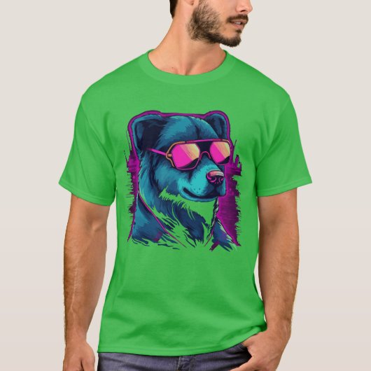 Dog Neon Colour girl boy Tシャツ (正面)