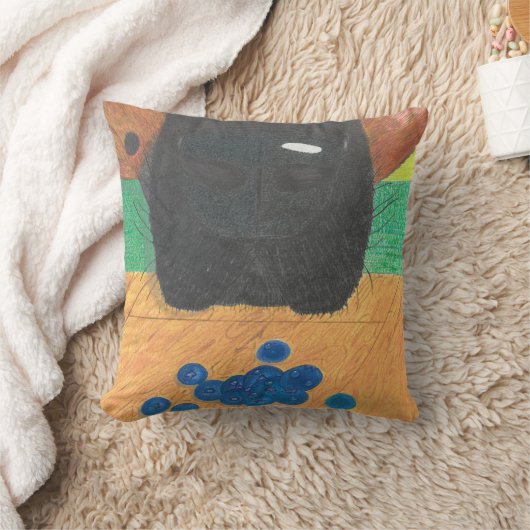 Dog nose and blueberry pillow クッション (ブランケット)