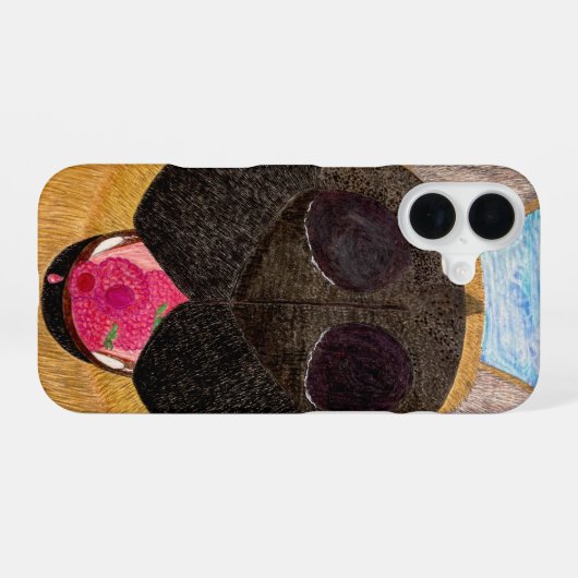 Dog nose and raspberry phone case iPhone 16ケース (裏面横)