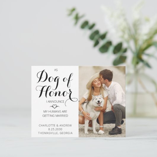 Dog Of Honor写真ペット結婚式デートを除く 案内ポストカード (スタンド正面)