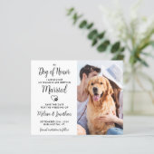 Dog Of Honor Budget結婚式Save日付はがき (スタンド正面)