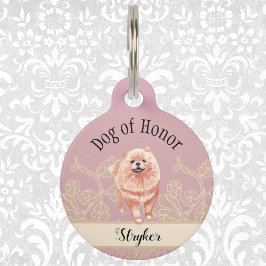 Dog of Honor Day of's 結婚 with Cream Lace フェイク ペット　ネームタグ
