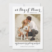 Dog Of Honor Pet'結婚s Photoモダン婚約 案内状 (正面)
