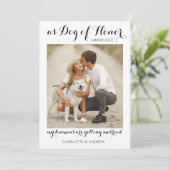 Dog Of Honor Pet'結婚s Photoモダン婚約 案内状 (スタンド正面)