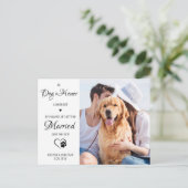 Dog Of Honor Pet 結婚's Photo Save The Date 案内ポストカード (スタンド正面)