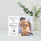 Dog Of Honor Pet Photo Dog Save The Date Card (スタンド正面)
