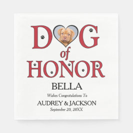 Dog of Honor Wedding Napkin with Photo スタンダードランチョンナプキン