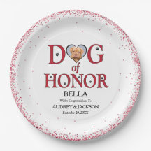 Dog of Honor Wedding Paper Plate with Photo
