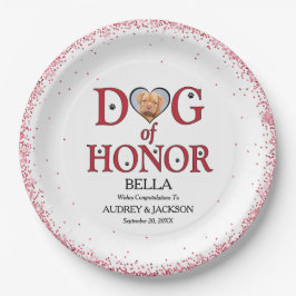 Dog of Honor Wedding Paper Plate with Photo ペーパープレート