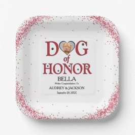Dog of Honor Wedding Paper Plate with Photo ペーパープレート