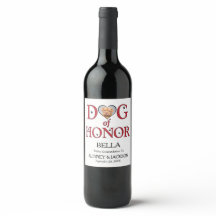 Dog of Honor Wedding Wine Label with Photo