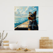 Dog on a boat ポスター (キッチン)