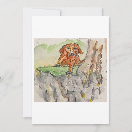 Dog on a Hill Greeting Card 招待状 (正面)