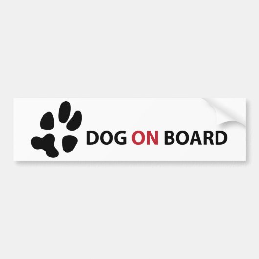 DOG ON BOARD バンパーステッカー (正面)