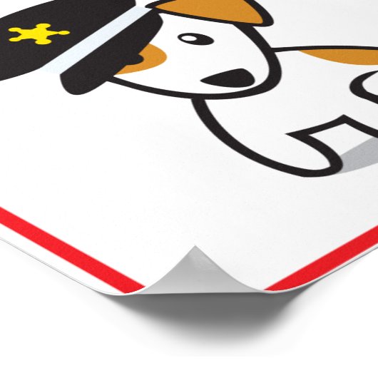 dog on guard sign ポスター (角)