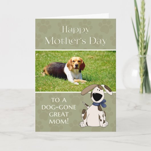 Dog on Mother's Dayの写真からカスタム カード (正面)