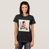 Dog on Scooter - Funny and Stylish Illustration Tシャツ (正面フル)