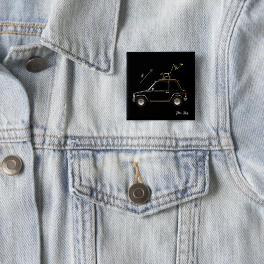 Dog on Wall Street Petra Gliff Square Button 缶バッジ (インサイチュ)