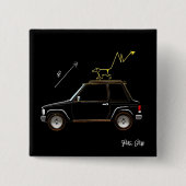 Dog on Wall Street Petra Gliff Square Button 缶バッジ (正面)