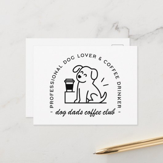 Dog owner and coffee lover dads club ポストカード (正面/裏面インサイチュ)