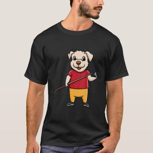 Dog Owner Billiard Ball Snooker Pool Player Paw Lo Tシャツ (正面)