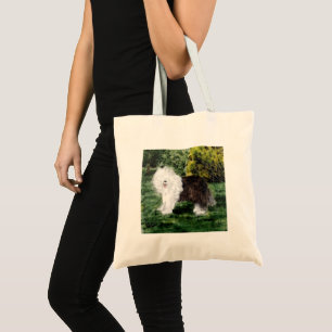 Dog Painting Old English Sheepdog トートバッグ