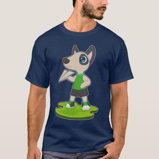 Dog Paper airplane Tシャツ (正面)