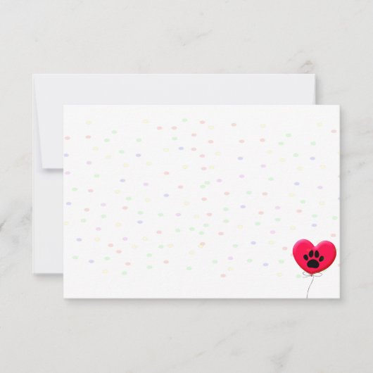 Dog Party Dog Paw Confetti Drawing Blank ノートカード (正面)