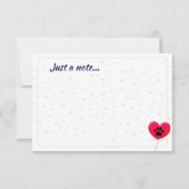 Dog Party Dog Paw Confetti Drawing Just a Note ノートカード (正面)