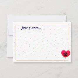 Dog Party Dog Paw Confetti Drawing Just a Note ノートカード