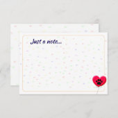 Dog Party Dog Paw Confetti Drawing Just a Note ノートカード (正面/裏面)