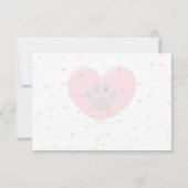 Dog Party Dog Paw Confetti Drawing Monogram ノートカード (裏面)