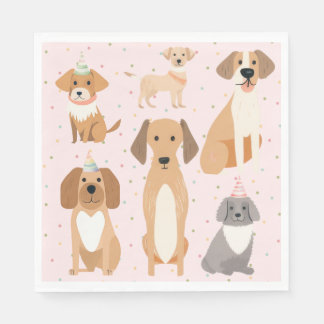Dog Party Napkins スタンダードランチョンナプキン