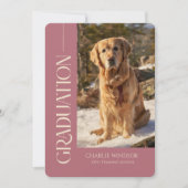 Dog Party Pet Photos Rose Gold Graduation 招待状 (正面)