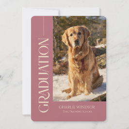Dog Party Pet Photos Rose Gold Graduation 招待状