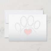 Dog Paw and Heart Blank All Occasion Custom Name  ノートカード (裏面)