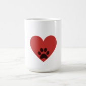 Dog Paw Heart Mug – Cute Dog Lover Coffee Cup Gift コーヒーマグカップ (中央)