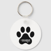 Dog Paw Name Silhouette Design キーホルダー (裏面)