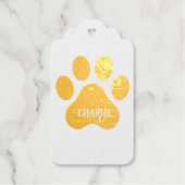 Dog Paw Name Silhouette Design ギフトタグ (正面)