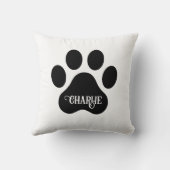 Dog Paw Name Silhouette Design クッション (裏面)