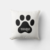 Dog Paw Name Silhouette Design クッション (正面)