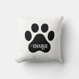 Dog Paw Name Silhouette Design クッション